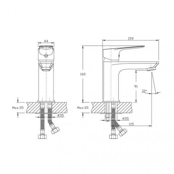 Armatur aus Messing  »  HANA  » ICF 1453153W