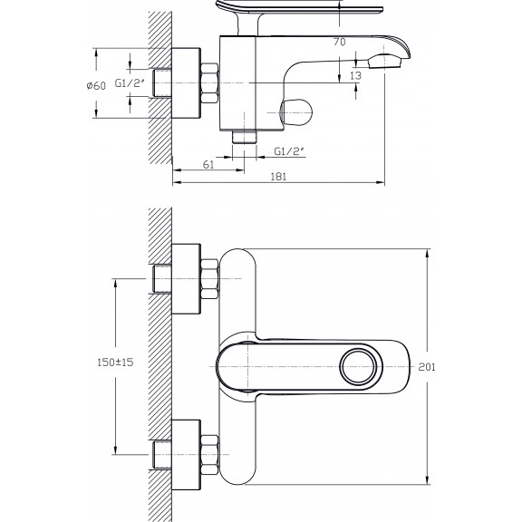 Brass faucet  - " MELANIA" ICF 611701B
