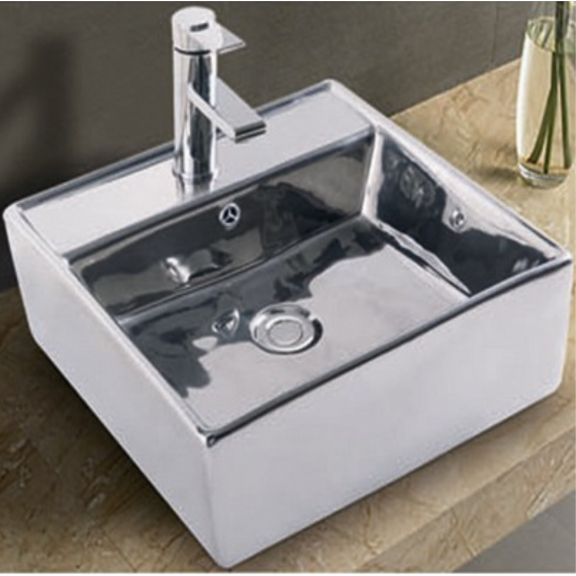 WASHBASIN » ICB 869 CHROME  - Ceramic washbasin on a countertop