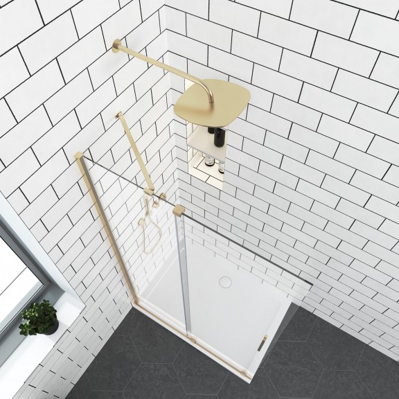 ПАРАВАН WALK IN ELGIO BRUSHED GOLD