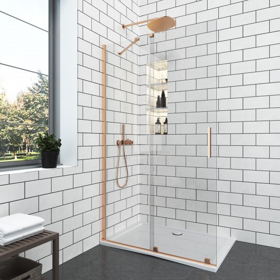 ПАРАВАН WALK IN ELGIO BRUSHED ROSE GOLD
