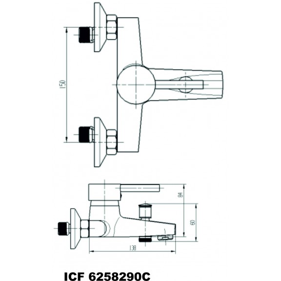 Смесители »   КРИСТИ  »  ICF 6258290/БЕЗ А-РИ  - Смесители Inter Ceramic