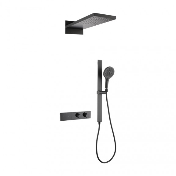 DEVONTE MATT BLACK СМЕСИТЕЛ ЗА ВГРАЖДАНЕ ЗА ДУШ 634578MB