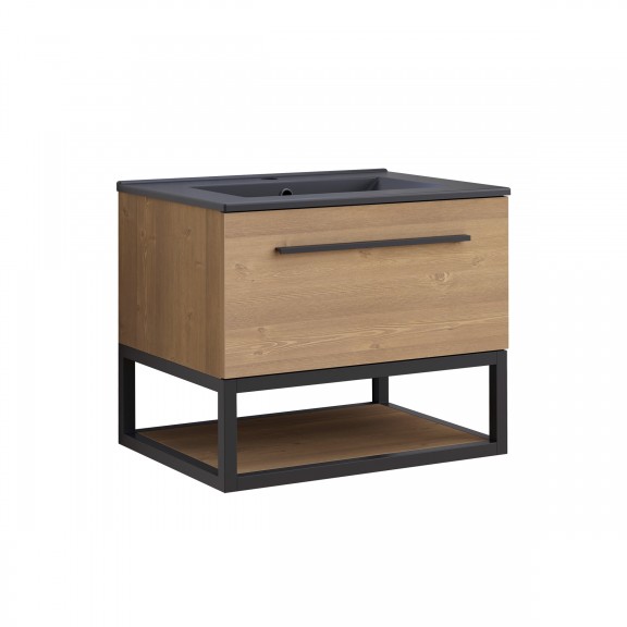 SET PVC BATHROOM CABINET SIMON 6050-039 + BASIN 6066G
