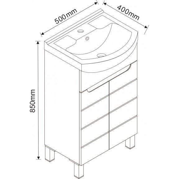 Мебели за баня » ICP 5041 NEW + МИВКА 5091  - Стоящи Мебели