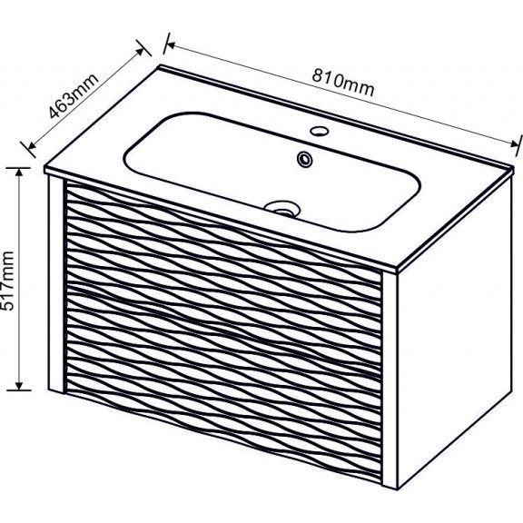Мебели за баня PVC » ICP BG 8043 + МИВКА ICC 8066 БЯЛ ГЛАНЦ