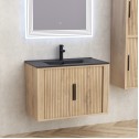 МЕБЕЛ ЗА БАНЯ 8045 WOODEN С УМИВАЛНИК 8066 ЧЕРЕН МАТ
