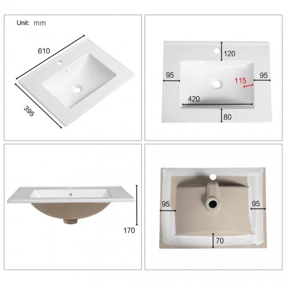 Porzellanwaschbecken ICC 8860NEW