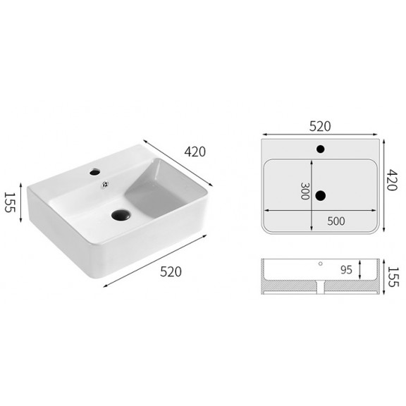 WASHBASIN » ICB 889W  - Ceramic washbasin on a countertop
