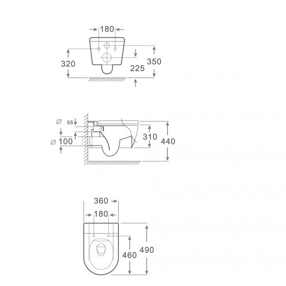WALL HUNG TOILET 4863 TORNADO