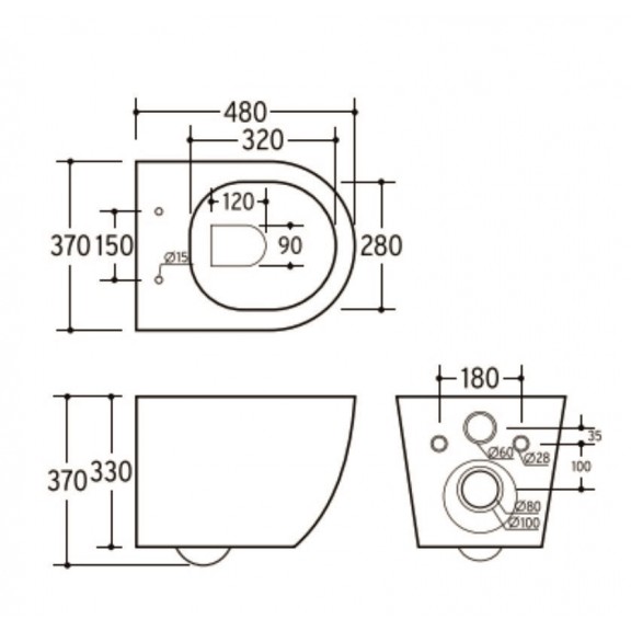 Wall hung toilet ICC 4937 GLOSSY WHITE