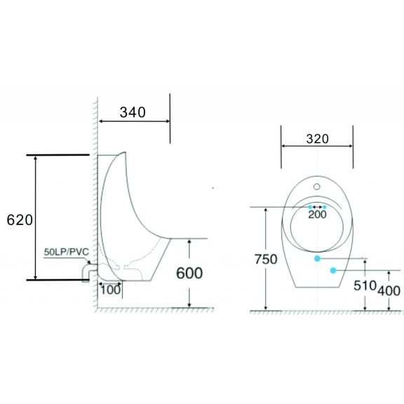 Urinal ICC 3432GOLD