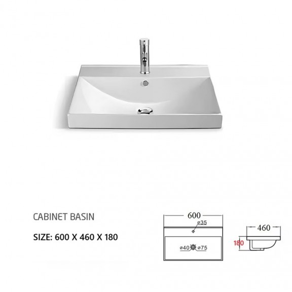 Λεκάνη πορσελάνης ICC 5953W-2