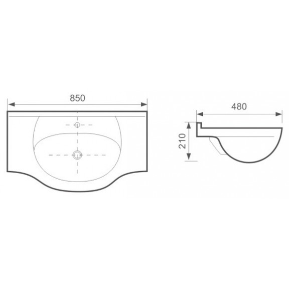 Porcelain basin  ICC 8591WB