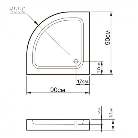 Duschwanne  ICS 90