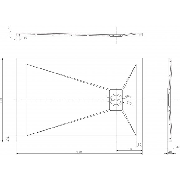 Поддушово корито ROUGH STONE ICST 12080RS-1