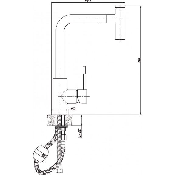 Brass faucet »   ICF 7163228  - Kitchen Faucets with pull-out shower