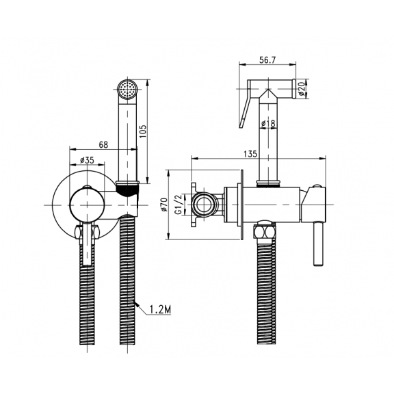Messingmischer für Einbau  ICF 3314