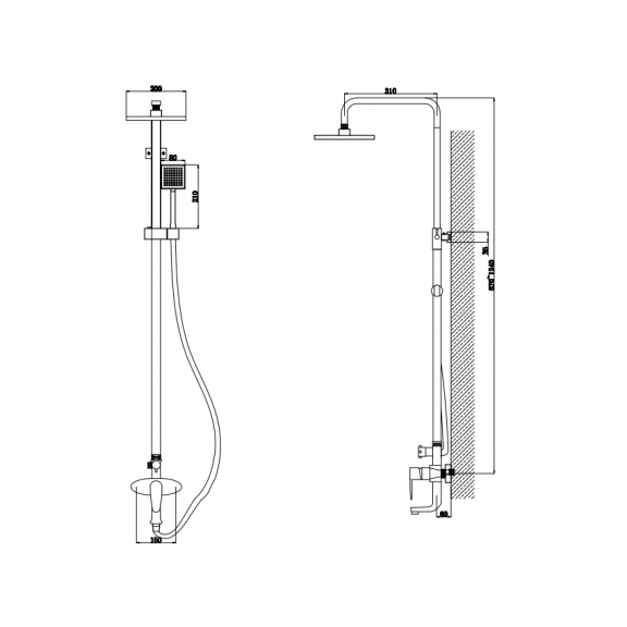 Shower system »  ICT 5386 EMILI  - Ajustable Shower Systems Sunflower