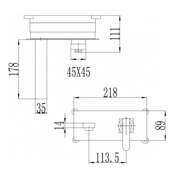 Brass in-wall faucet ICF 5546111B