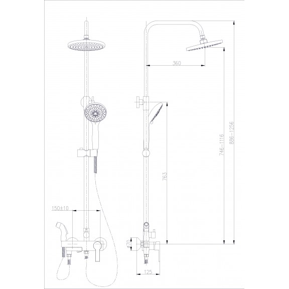 Shower set ICT 6018  - Ajustable Shower Systems Sunflower