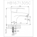 Месингов смесител с БИДЕТНА слушалка  "Quadrat"  ICF 1671305