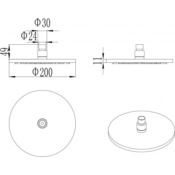 Top shower ICH 2051G  - Shower heads
