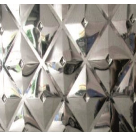 EDELSTAHL-DEKORPLATTE >>  IC STYLE 011 PUNCHED SILVER