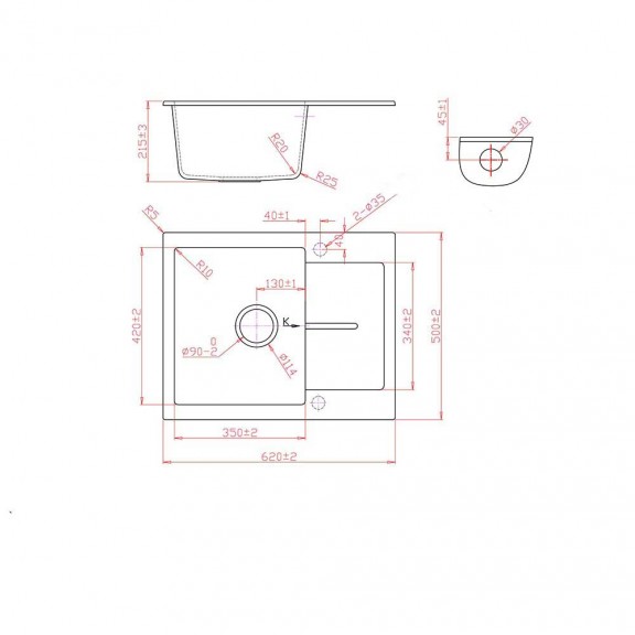 Гранитна мивка ICGS 8220 BLACK